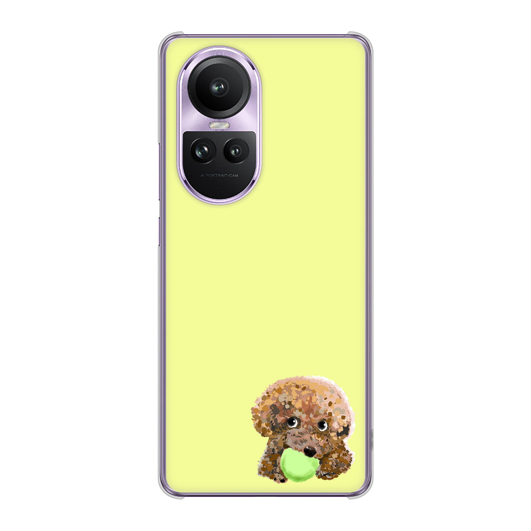 OPPO Reno10 Pro 5G A302OP SoftBank 高画質仕上げ 背面印刷 ハードケーストイプードル&ボール