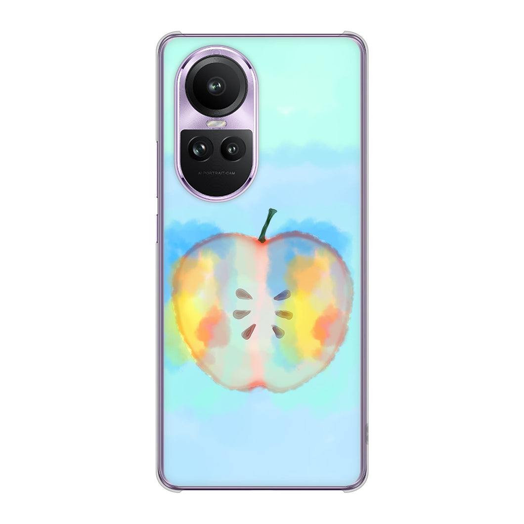 OPPO Reno10 Pro 5G A302OP SoftBank 高画質仕上げ 背面印刷 ハードケース 【YJ181 りんご 水彩181】