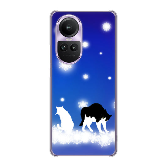 OPPO Reno10 Pro 5G A302OP SoftBank 高画質仕上げ 背面印刷 ハードケース 【YJ335 雪の結晶 はちわれ】