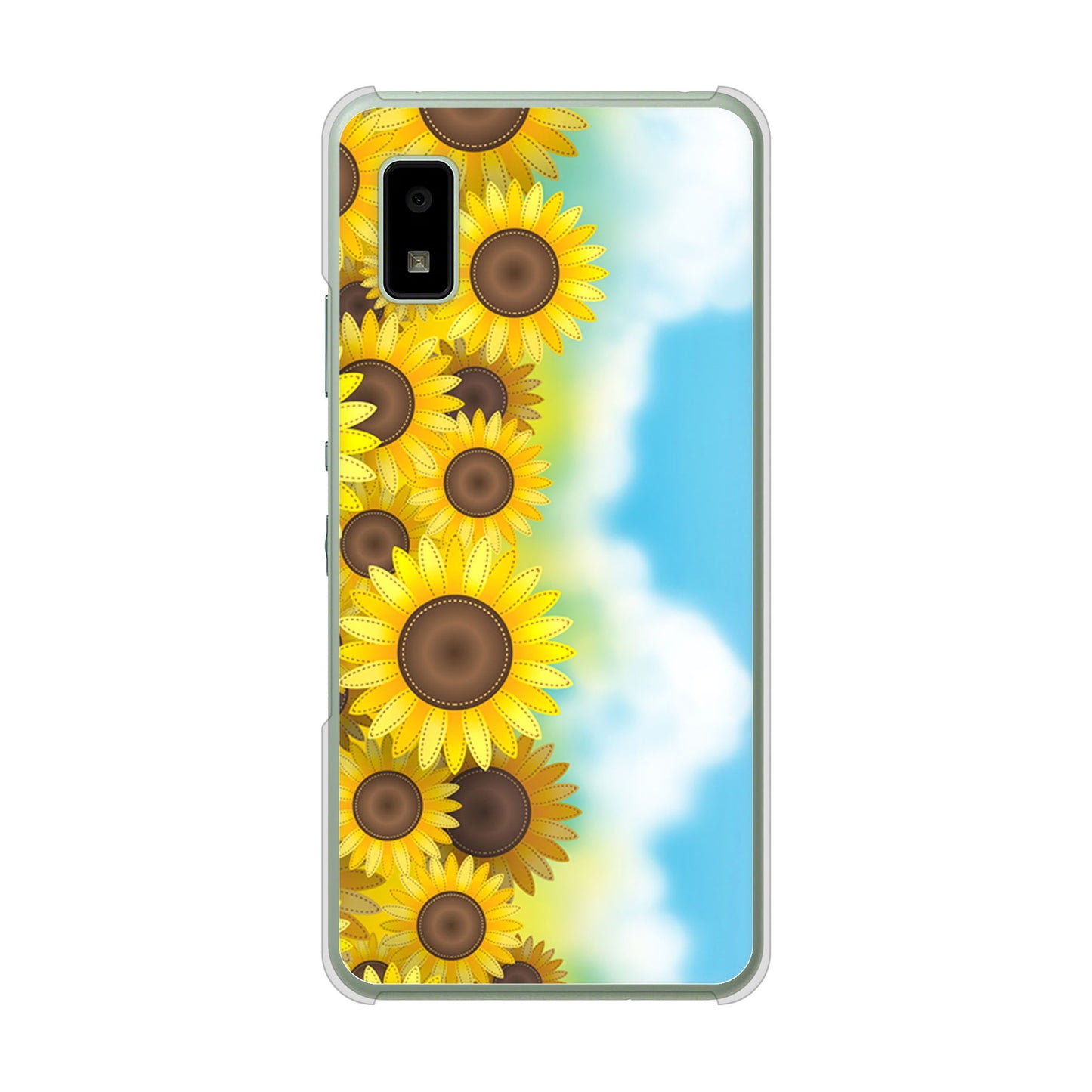 AQUOS wish3 A302SH Y!mobile 高画質仕上げ 背面印刷 ハードケース 【148 ひまわり畑】