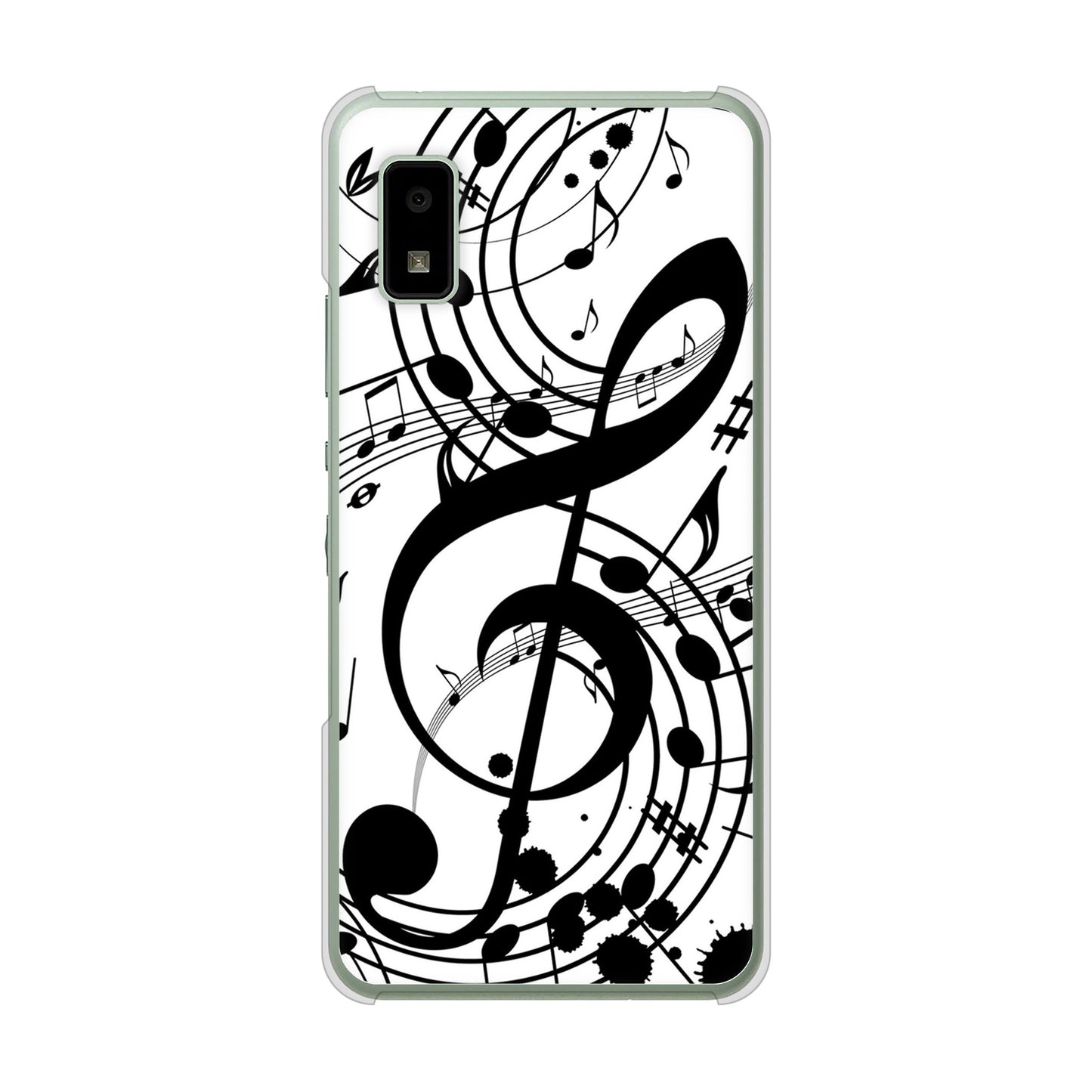 AQUOS wish3 A302SH Y!mobile 高画質仕上げ 背面印刷 ハードケース音符