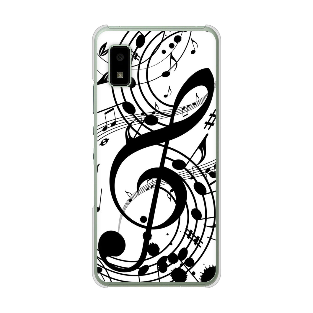 AQUOS wish3 A302SH Y!mobile 高画質仕上げ 背面印刷 ハードケース音符