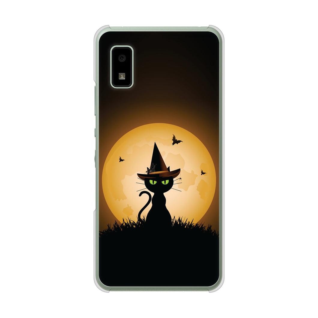 AQUOS wish3 A302SH Y!mobile 高画質仕上げ 背面印刷 ハードケース夜とネコ