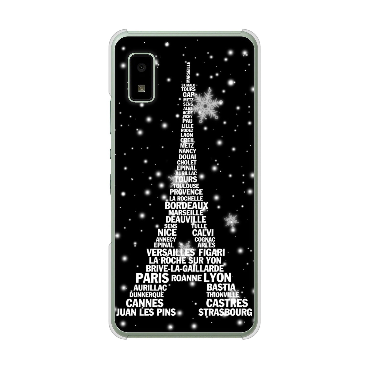 AQUOS wish3 A302SH Y!mobile 高画質仕上げ 背面印刷 ハードケースエッフェル塔