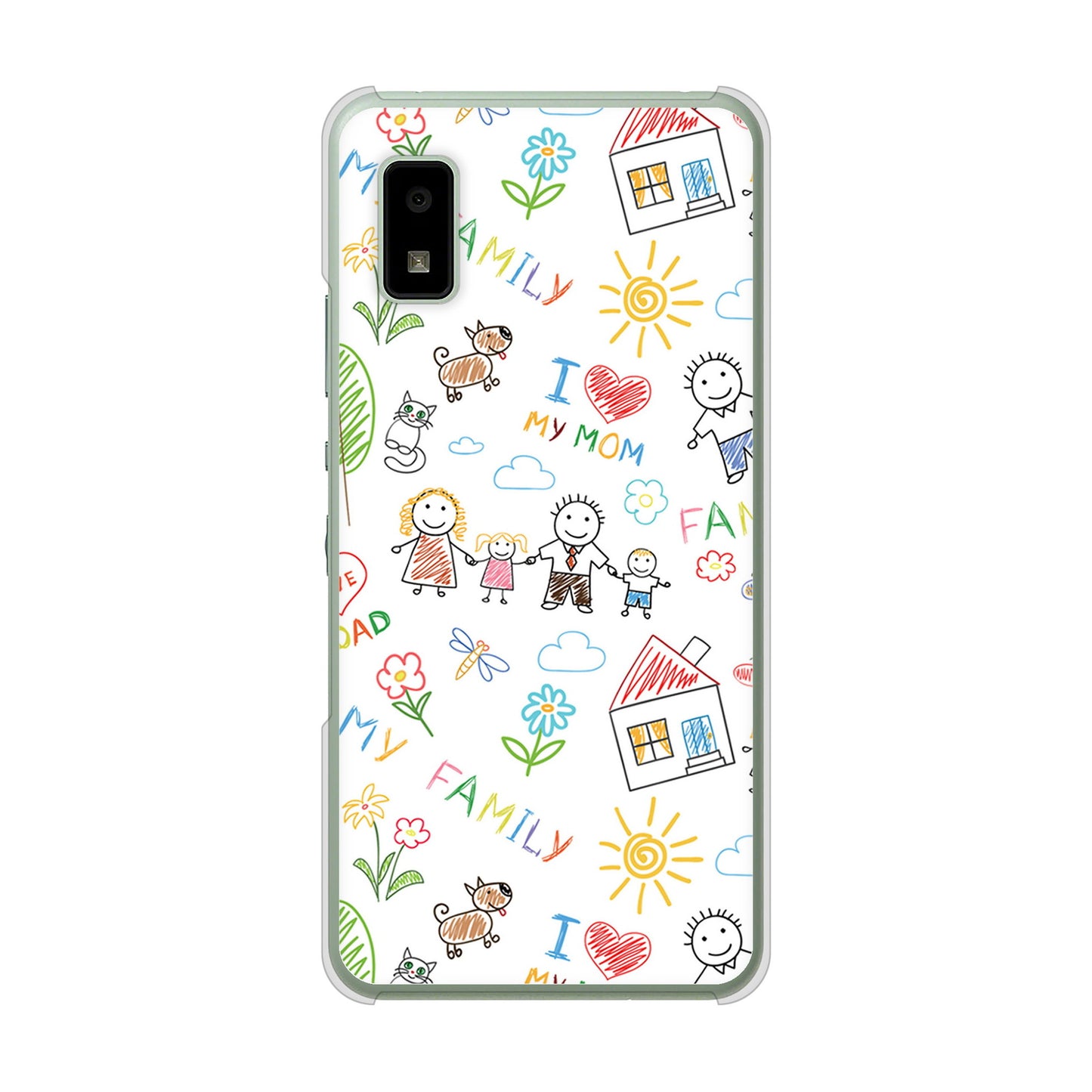 AQUOS wish3 A302SH Y!mobile 高画質仕上げ 背面印刷 ハードケースカップル&ファミリー