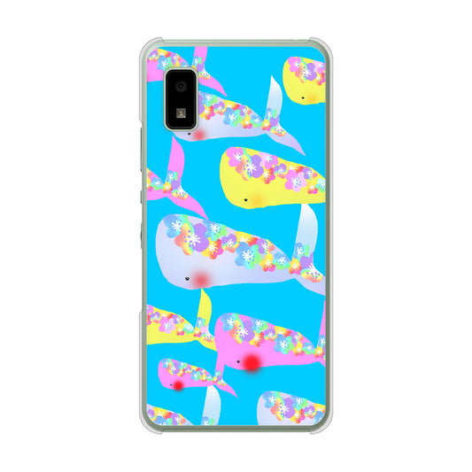 AQUOS wish3 A302SH Y!mobile 高画質仕上げ 背面印刷 ハードケース 【1045 くじらの仲間】