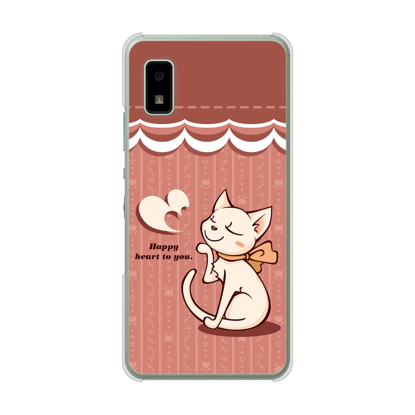 AQUOS wish3 A302SH Y!mobile 高画質仕上げ 背面印刷 ハードケース 【1102 ネコの投げキッス】