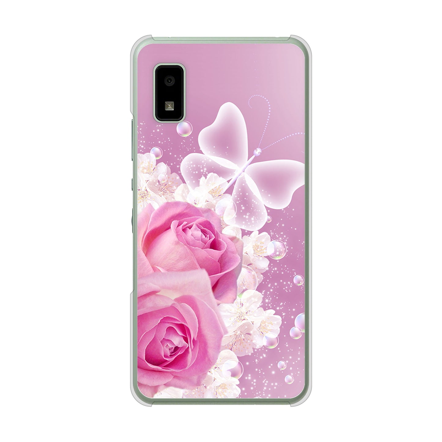 AQUOS wish3 A302SH Y!mobile 高画質仕上げ 背面印刷 ハードケースロマンチックなバラ