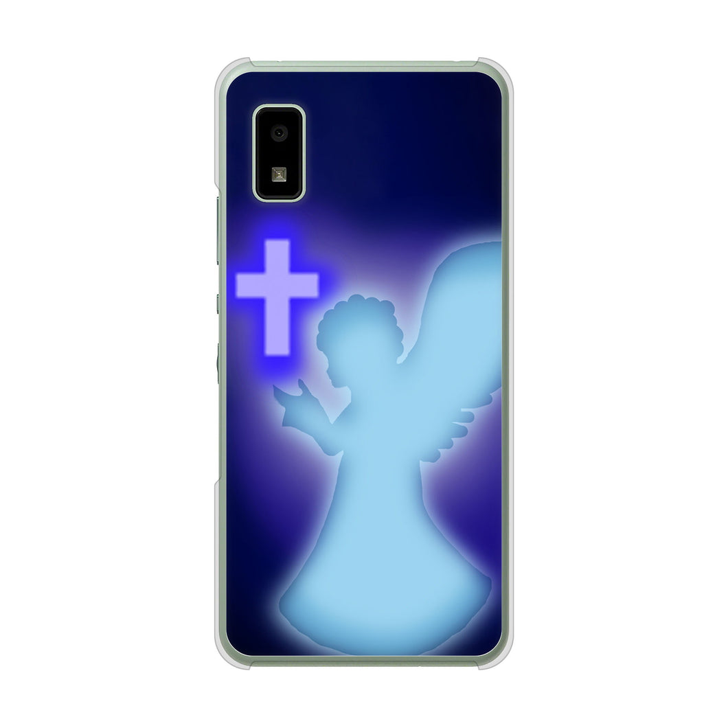 AQUOS wish3 A302SH Y!mobile 高画質仕上げ 背面印刷 ハードケース 【1249 祈りを捧げる天使】