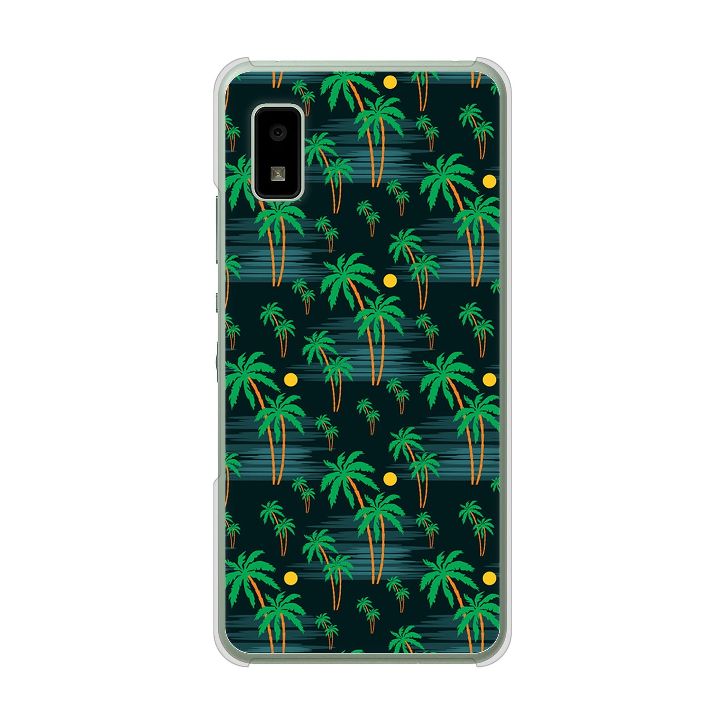 AQUOS wish3 A302SH Y!mobile 高画質仕上げ 背面印刷 ハードケース 【1315 月夜とヤシ】