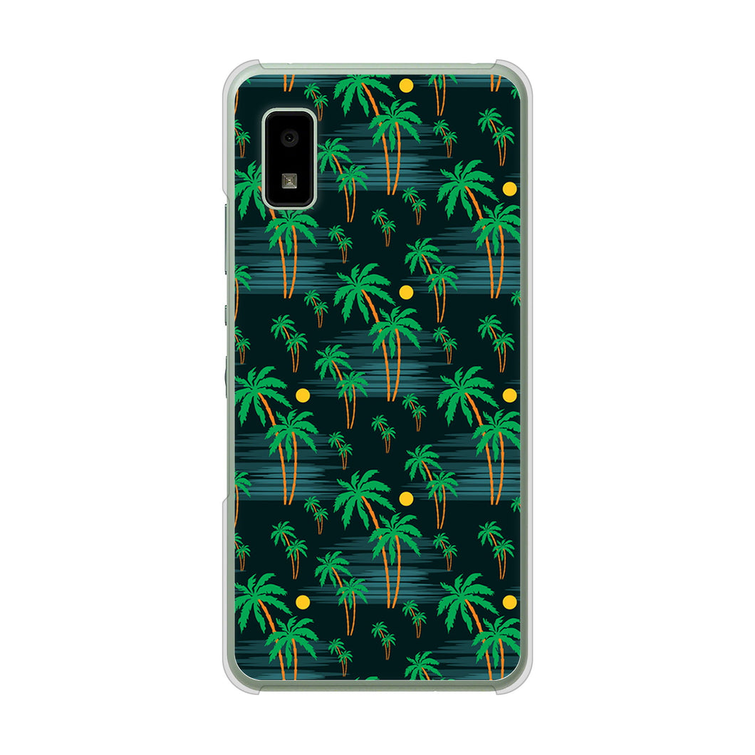 AQUOS wish3 A302SH Y!mobile 高画質仕上げ 背面印刷 ハードケース 【1315 月夜とヤシ】