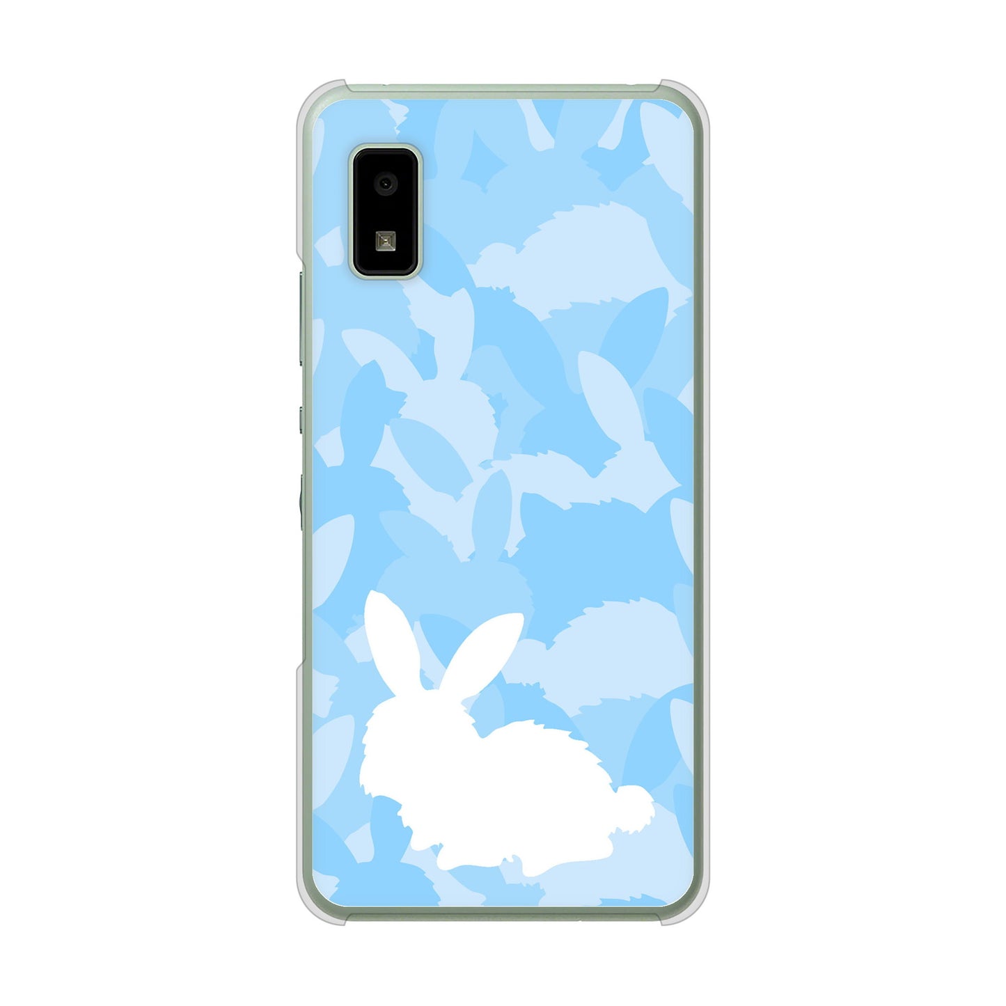 AQUOS wish3 A302SH Y!mobile 高画質仕上げ 背面印刷 ハードケースむかいあぐる うさぎ迷彩風
