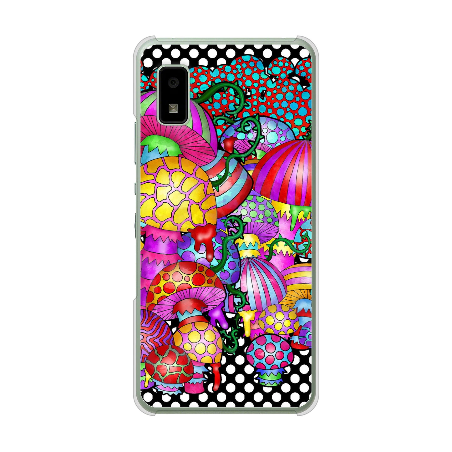 AQUOS wish3 A302SH Y!mobile 高画質仕上げ 背面印刷 ハードケースむかいあぐる きのこ
