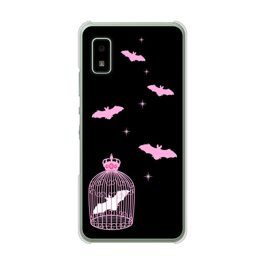 AQUOS wish3 A302SH Y!mobile 高画質仕上げ 背面印刷 ハードケースむかいあぐる こうもりの王冠鳥かご