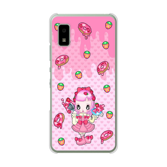 AQUOS wish3 A302SH Y!mobile 高画質仕上げ 背面印刷 ハードケースむかいあぐる ストロベリードーナツ