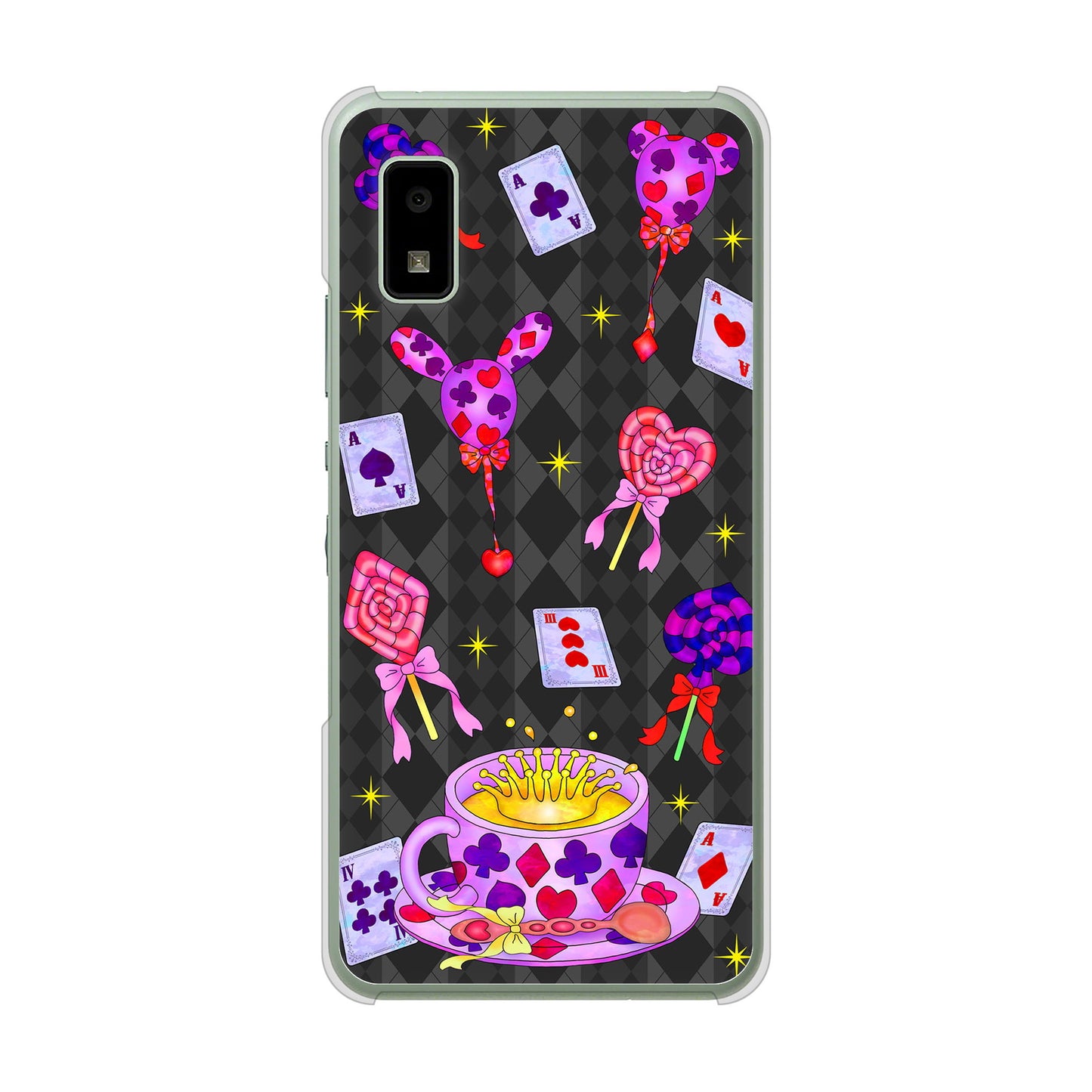 AQUOS wish3 A302SH Y!mobile 高画質仕上げ 背面印刷 ハードケースむかいあぐる トランプティー