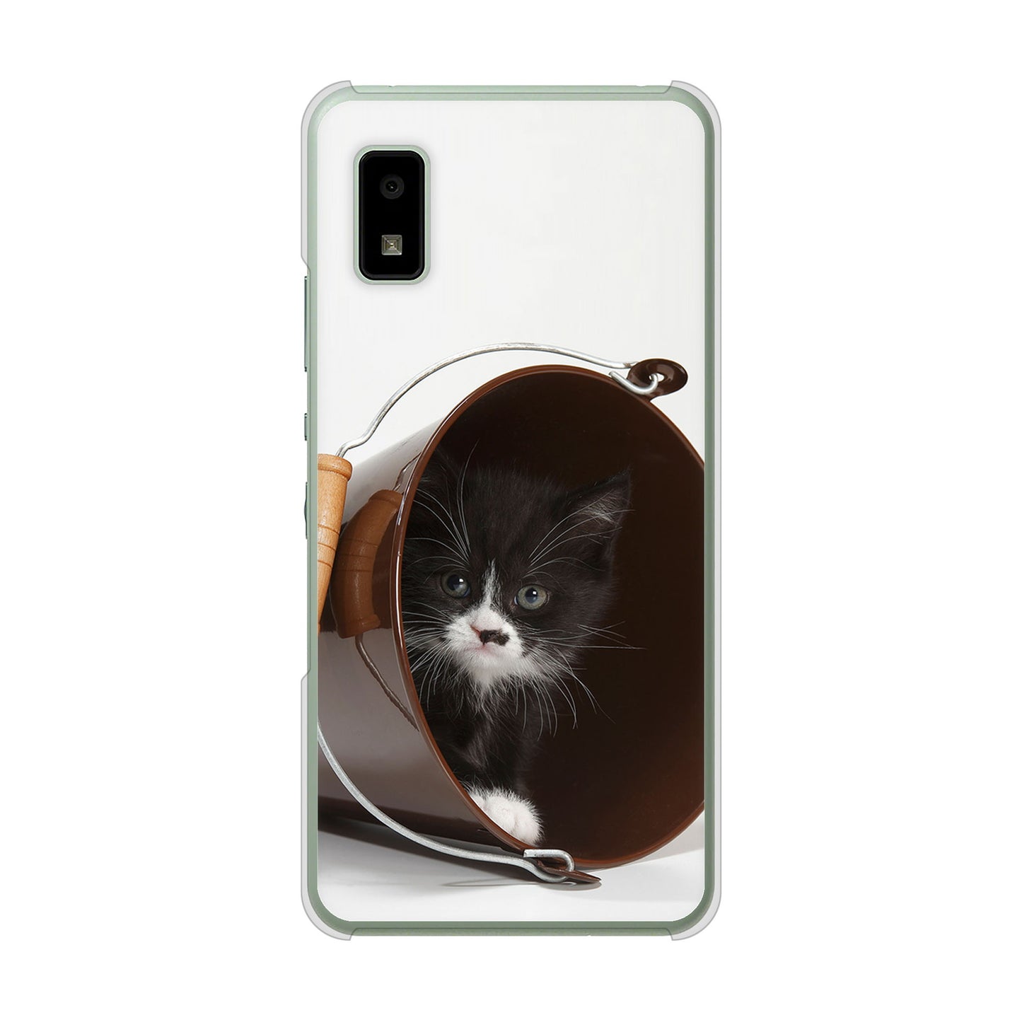 AQUOS wish3 A302SH Y!mobile 高画質仕上げ 背面印刷 ハードケース 【VA800 ネコとバケツ】