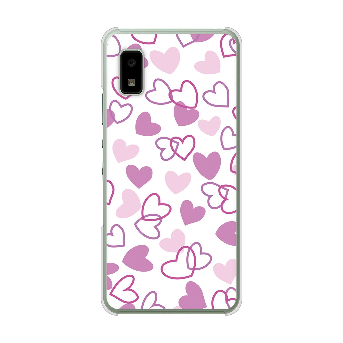 AQUOS wish3 A302SH Y!mobile 高画質仕上げ 背面印刷 ハードケースハートがいっぱい