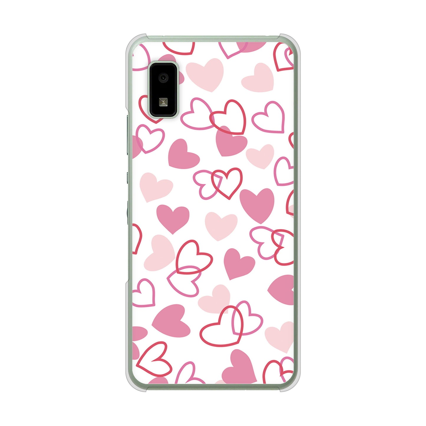 AQUOS wish3 A302SH Y!mobile 高画質仕上げ 背面印刷 ハードケースハートがいっぱい