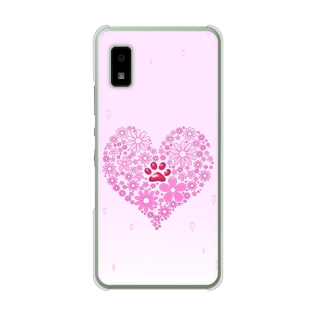 AQUOS wish3 A302SH Y!mobile 高画質仕上げ 背面印刷 ハードケースハートと肉球