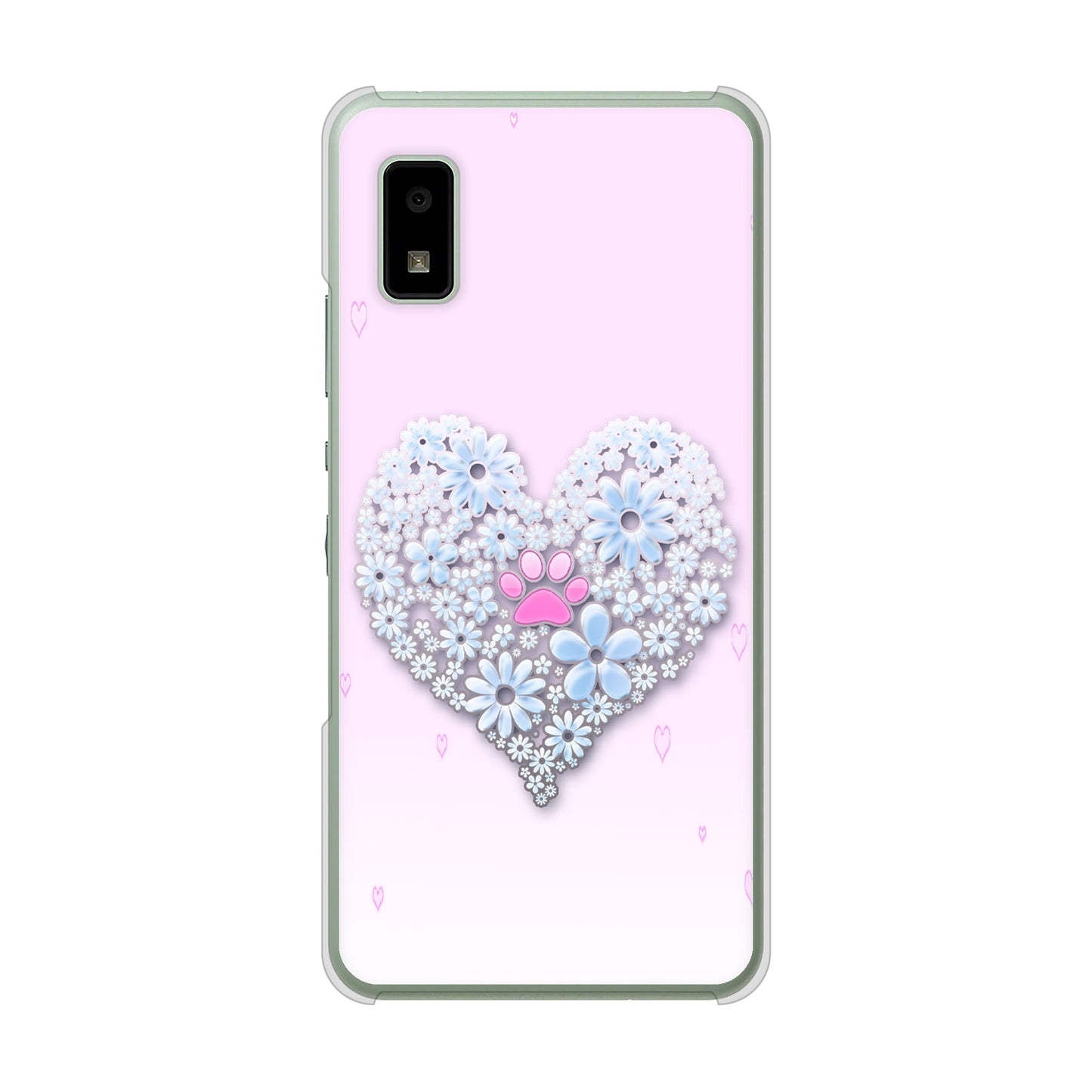AQUOS wish3 A302SH Y!mobile 高画質仕上げ 背面印刷 ハードケースハートと肉球