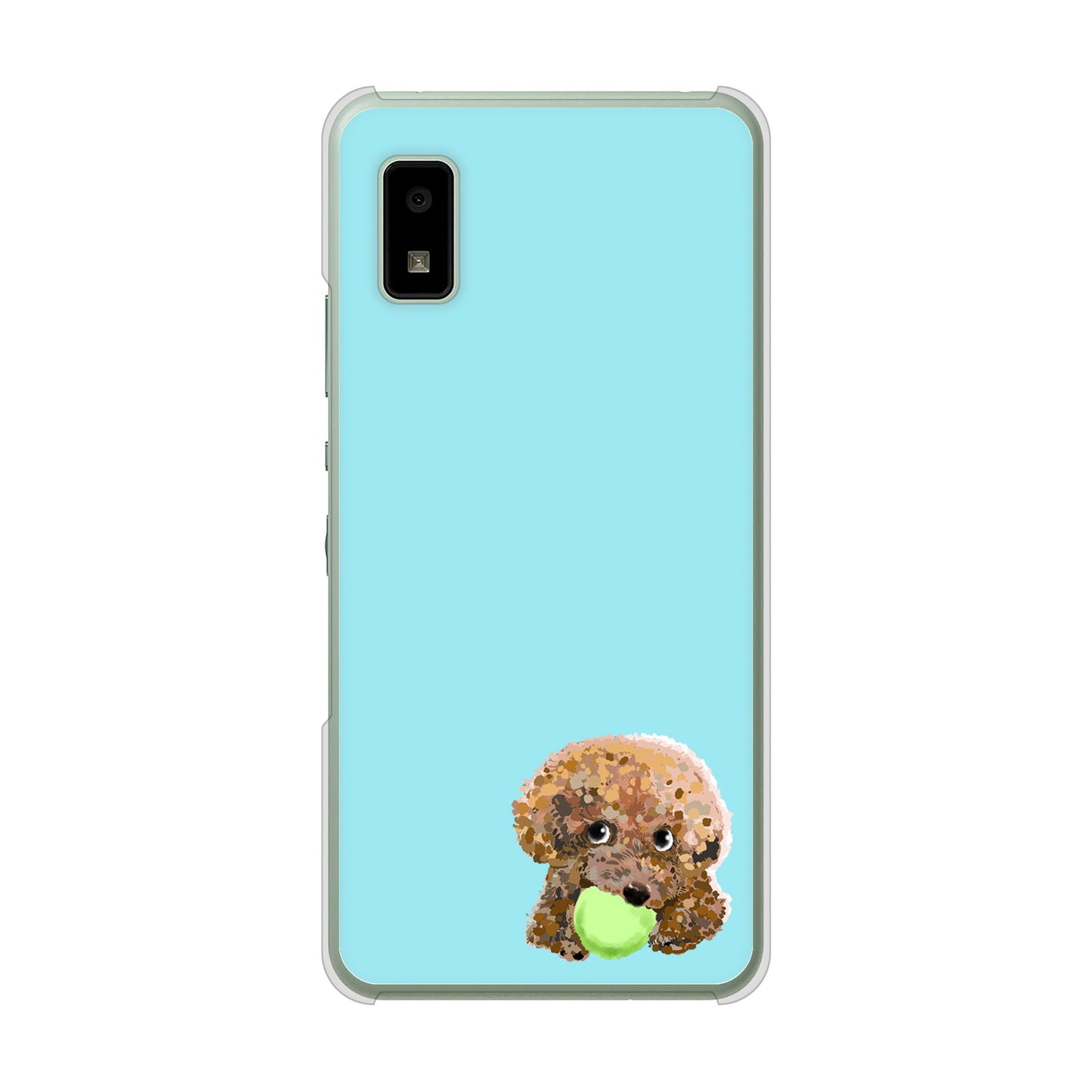 AQUOS wish3 A302SH Y!mobile 高画質仕上げ 背面印刷 ハードケーストイプードル&ボール