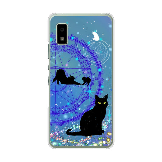 AQUOS wish3 A302SH Y!mobile 高画質仕上げ 背面印刷 ハードケース魔法陣猫