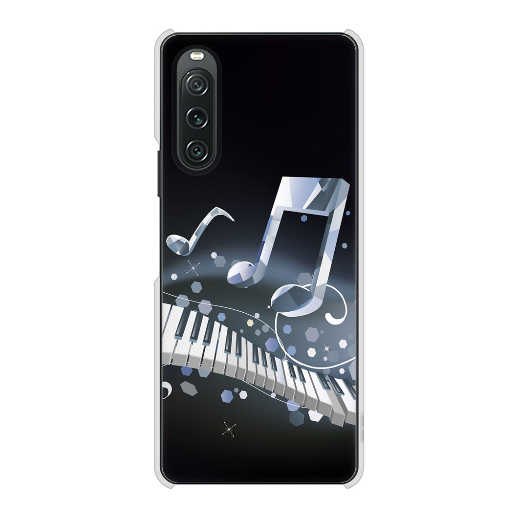 Xperia 10 V A302SO SoftBank 高画質仕上げ 背面印刷 ハードケース音符