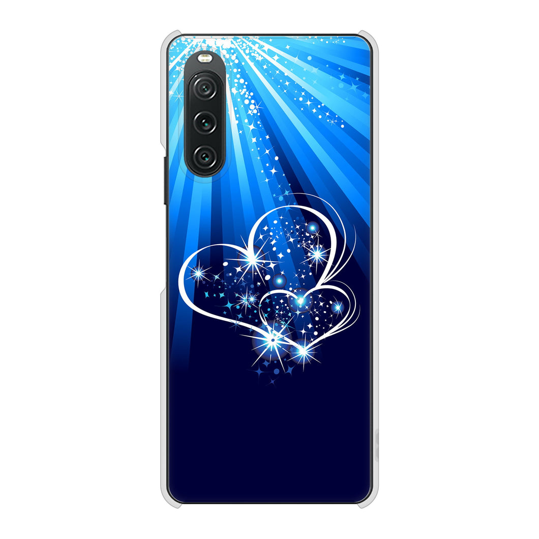 Xperia 10 V A302SO SoftBank 高画質仕上げ 背面印刷 ハードケースきらめきハート