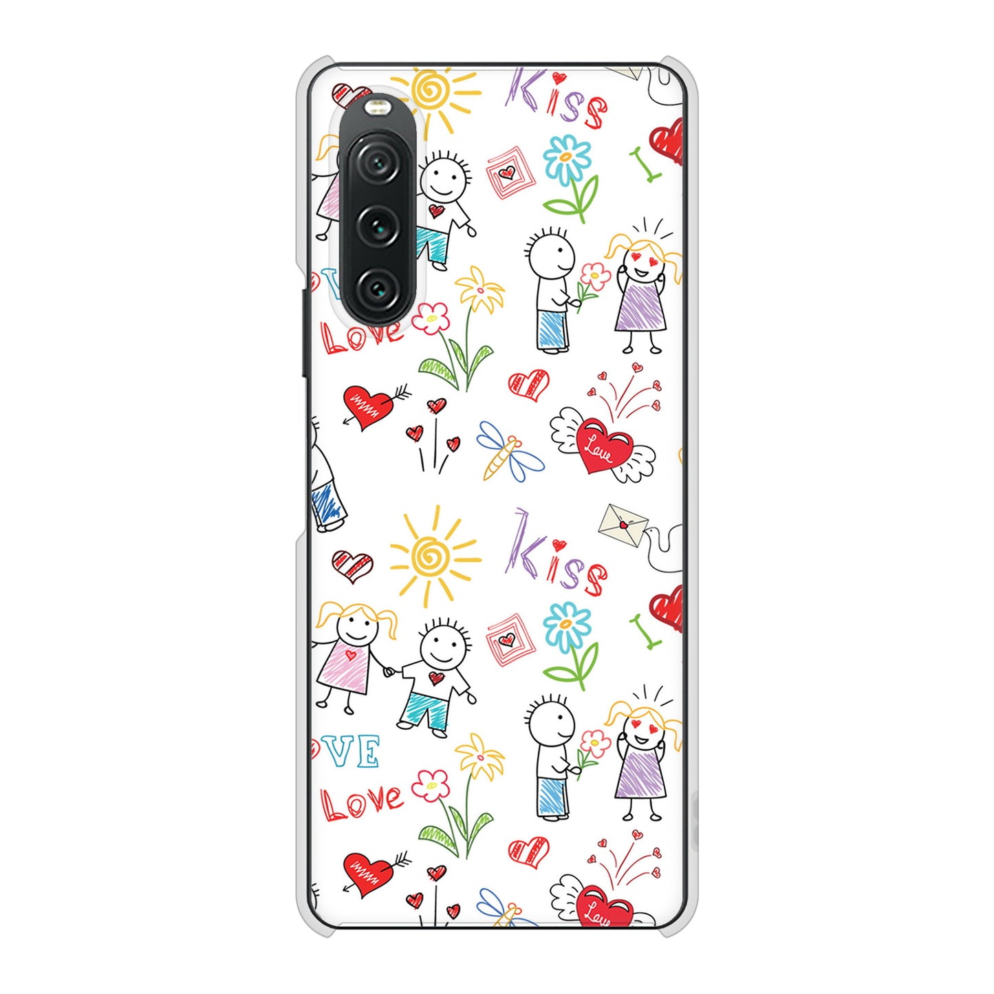 Xperia 10 V A302SO SoftBank 高画質仕上げ 背面印刷 ハードケースカップル&ファミリー