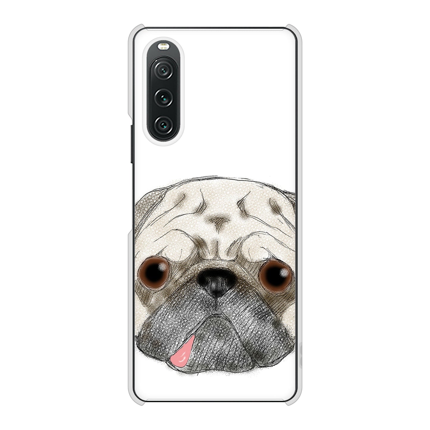 Xperia 10 V A302SO SoftBank 高画質仕上げ 背面印刷 ハードケースパグ