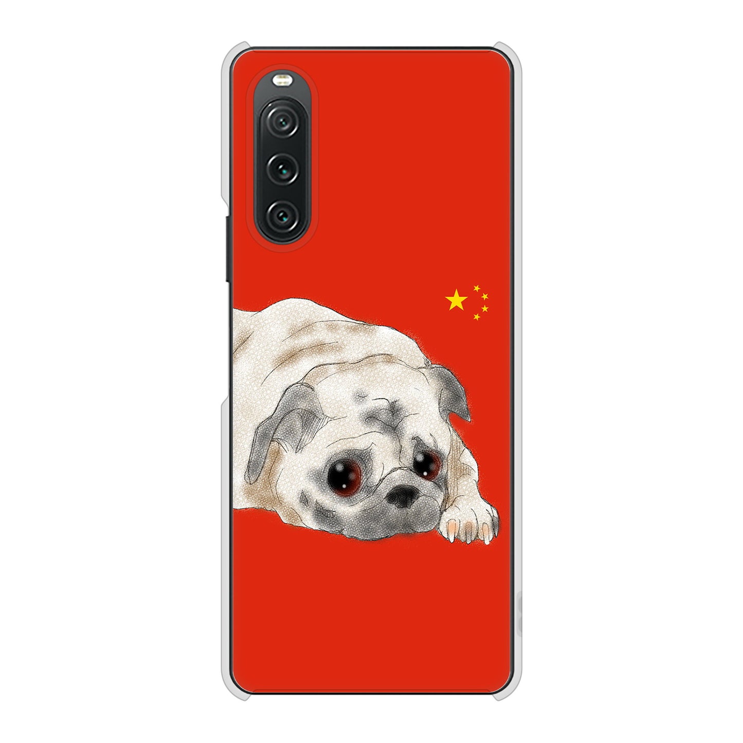 Xperia 10 V A302SO SoftBank 高画質仕上げ 背面印刷 ハードケースパグ