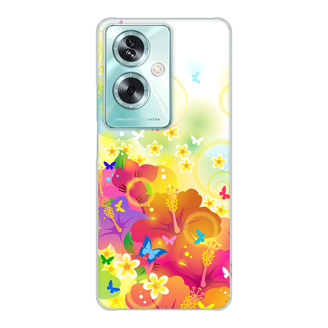 OPPO A79 5G A303OP Y!mobile 高画質仕上げ 背面印刷 ハードケースバタフライ