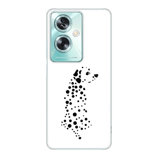 OPPO A79 5G A303OP Y!mobile 高画質仕上げ 背面印刷 ハードケース 【1038 振り向くダルメシアン(WH)】