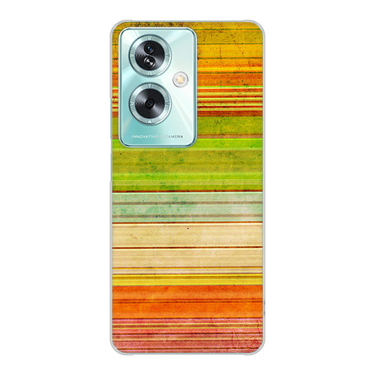 OPPO A79 5G A303OP Y!mobile 高画質仕上げ 背面印刷 ハードケース 【1324 ビンテージボーダー(色彩)】