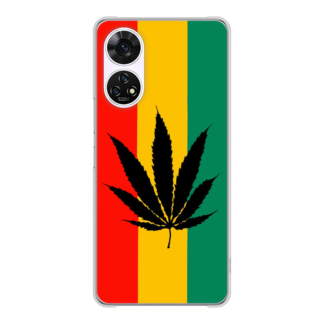 あんしんファミリースマホ A303ZT SoftBank 高画質仕上げ 背面印刷 ハードケース 【083 大麻ラスタカラー】