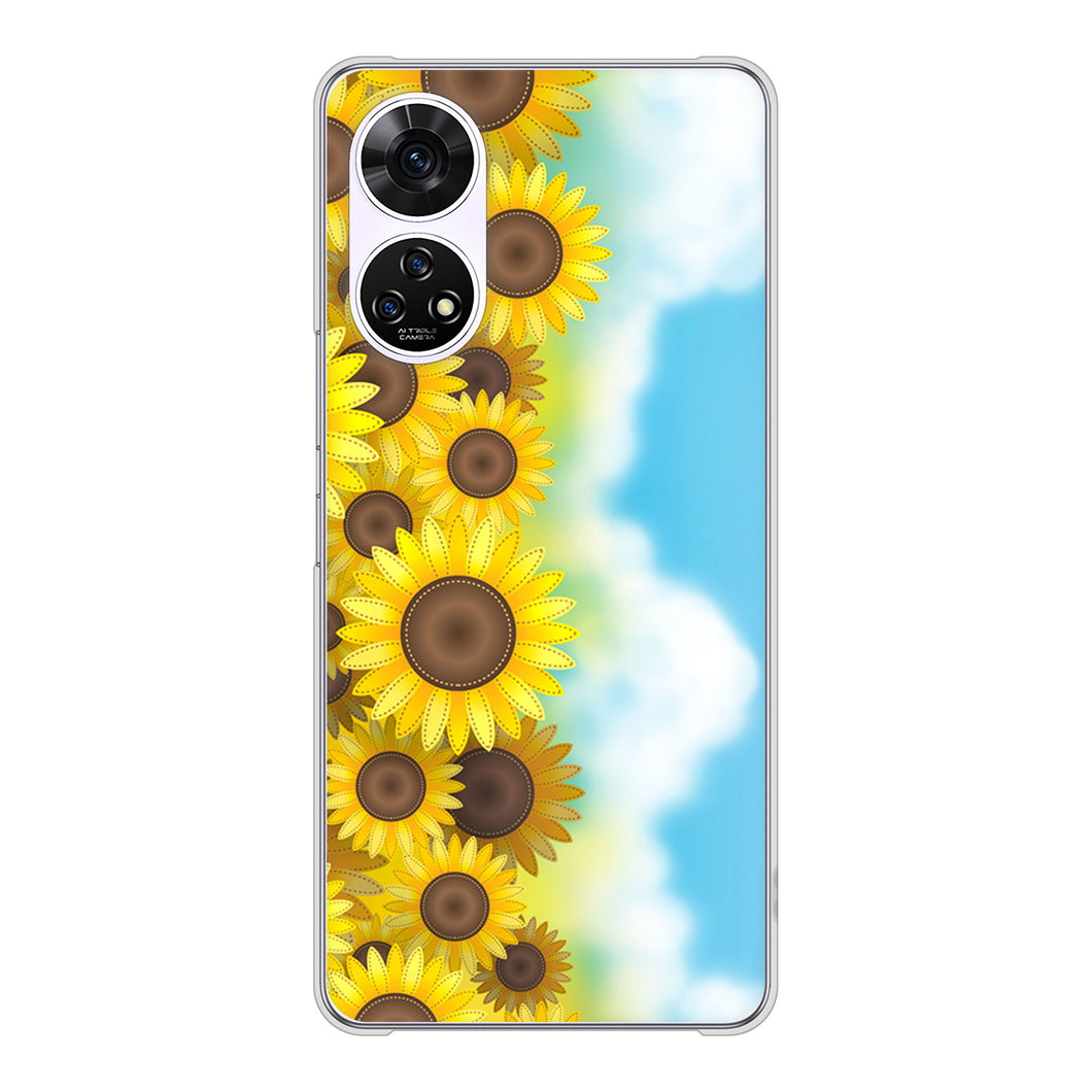 あんしんファミリースマホ A303ZT SoftBank 高画質仕上げ 背面印刷 ハードケース 【148 ひまわり畑】