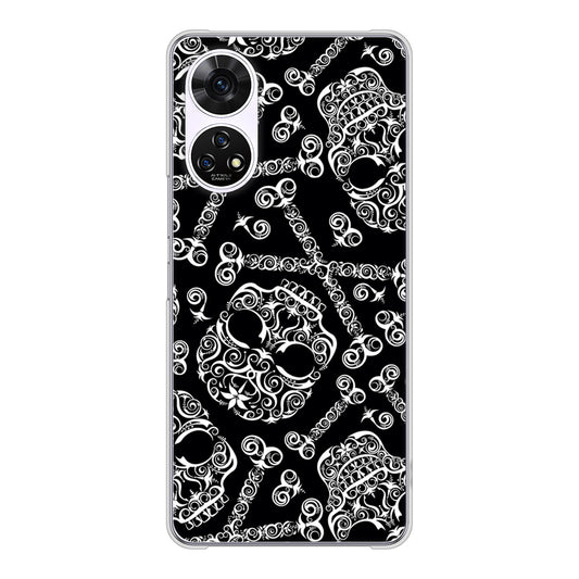 あんしんファミリースマホ A303ZT SoftBank 高画質仕上げ 背面印刷 ハードケース 【363 ドクロの刺青】