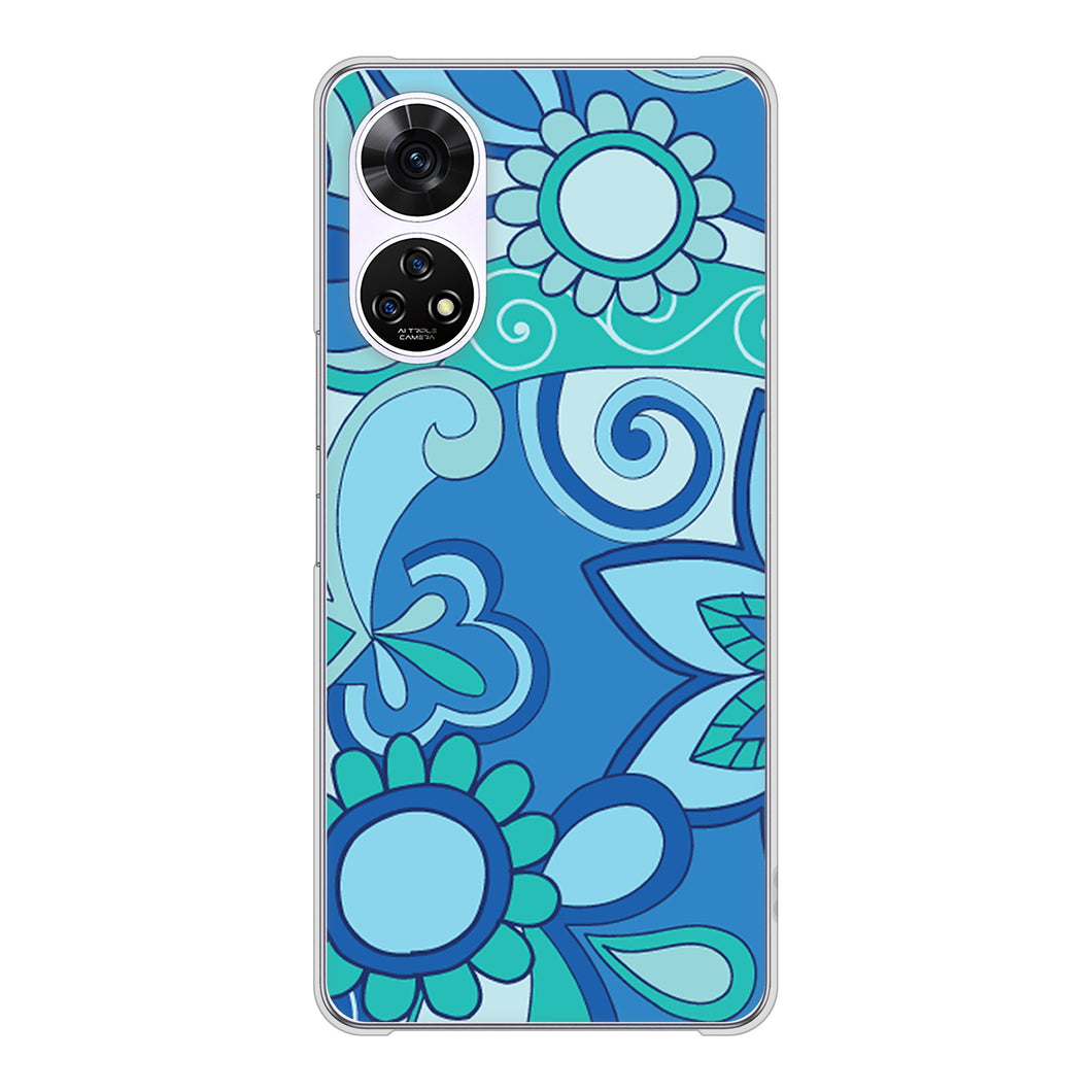 あんしんファミリースマホ A303ZT SoftBank 高画質仕上げ 背面印刷 ハードケース 【409 ブルーミックス】