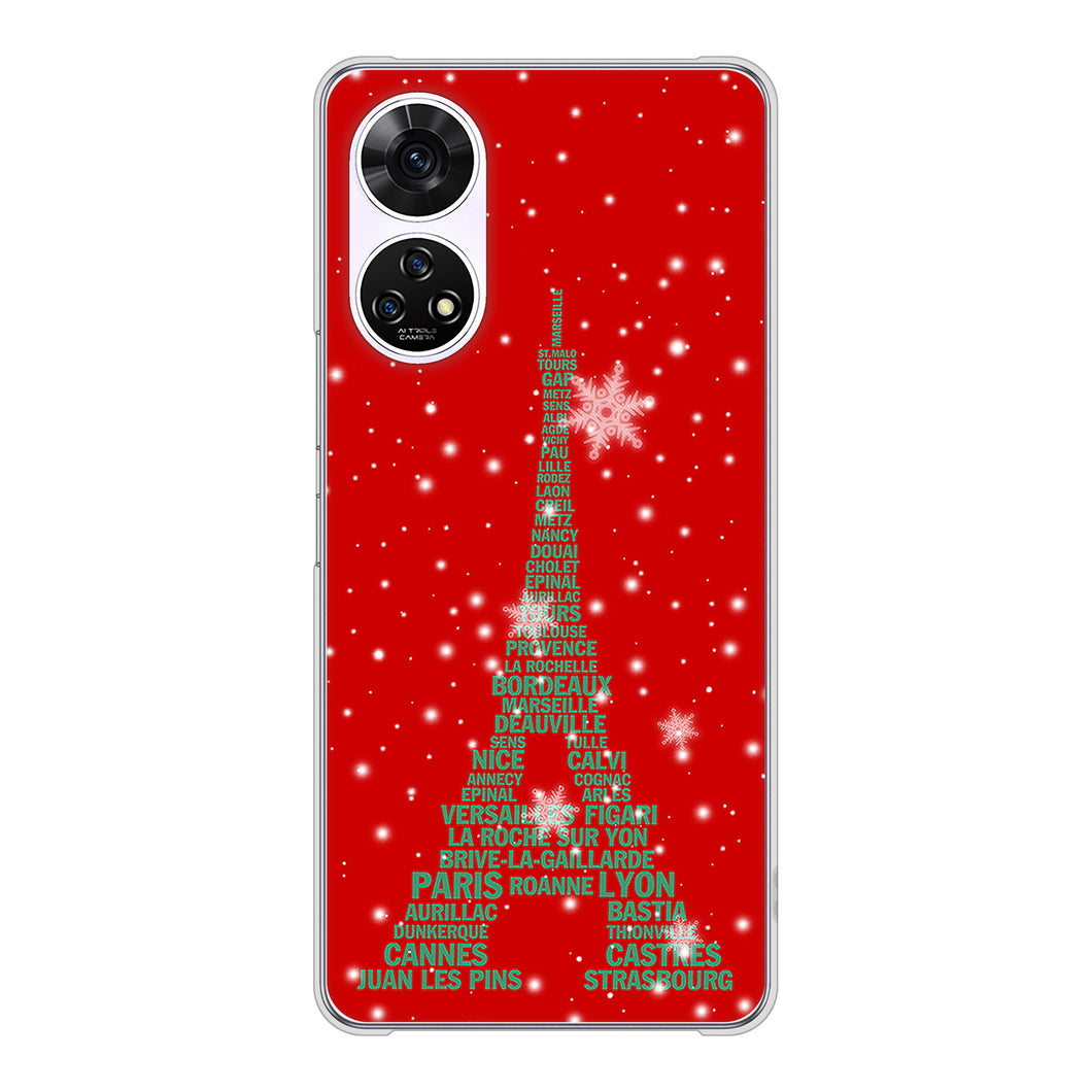 あんしんファミリースマホ A303ZT SoftBank 高画質仕上げ 背面印刷 ハードケース 【527 エッフェル塔red-gr】