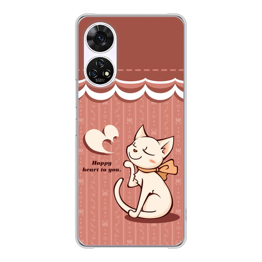 あんしんファミリースマホ A303ZT SoftBank 高画質仕上げ 背面印刷 ハードケース 【1102 ネコの投げキッス】