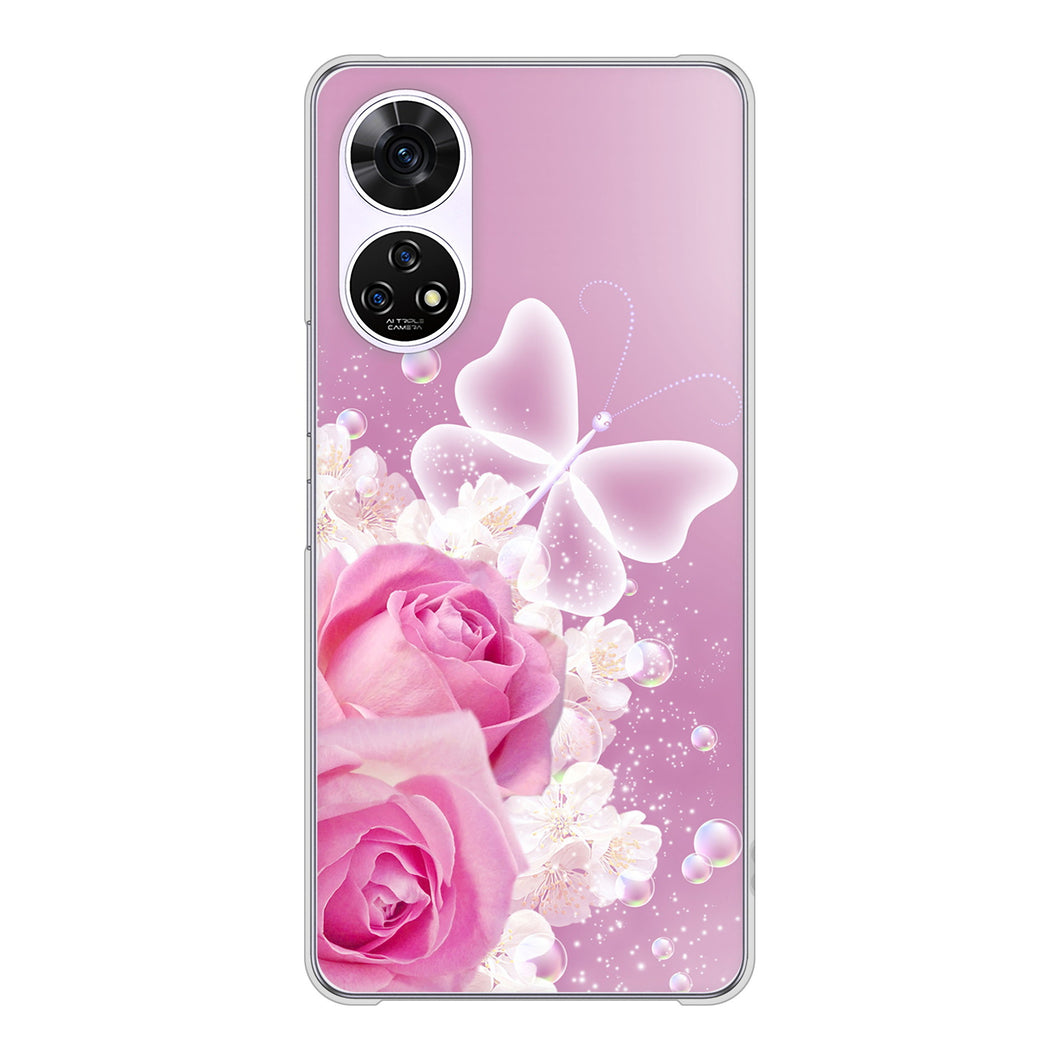 あんしんファミリースマホ A303ZT SoftBank 高画質仕上げ 背面印刷 ハードケースロマンチックなバラ