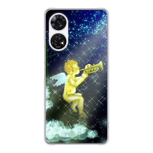 あんしんファミリースマホ A303ZT SoftBank 高画質仕上げ 背面印刷 ハードケース 【1248 天使の演奏】