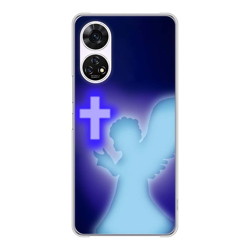 あんしんファミリースマホ A303ZT SoftBank 高画質仕上げ 背面印刷 ハードケース 【1249 祈りを捧げる天使】