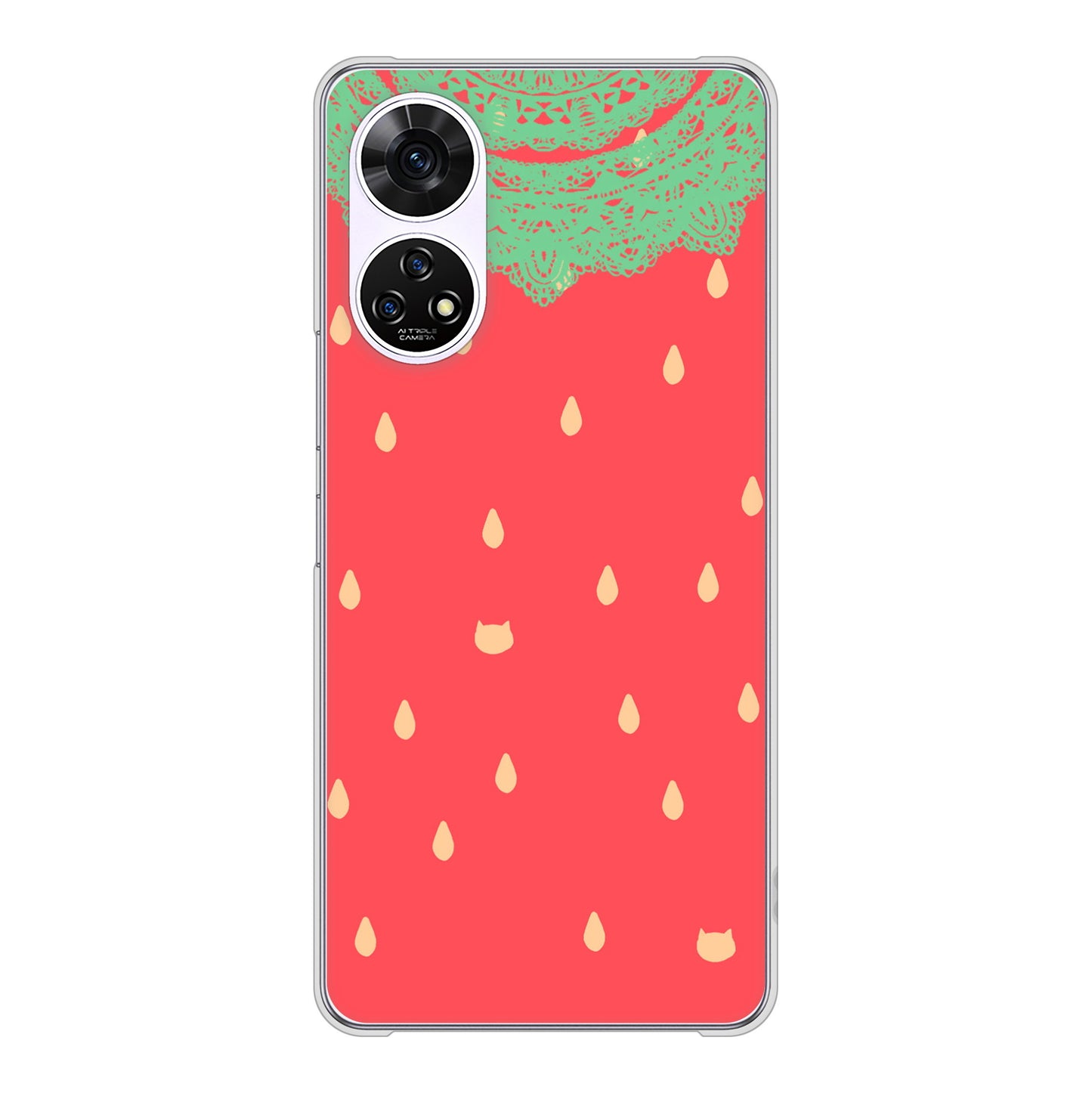 あんしんファミリースマホ A303ZT SoftBank 高画質仕上げ 背面印刷 ハードケース 【MI800 strawberry ストロベリー】