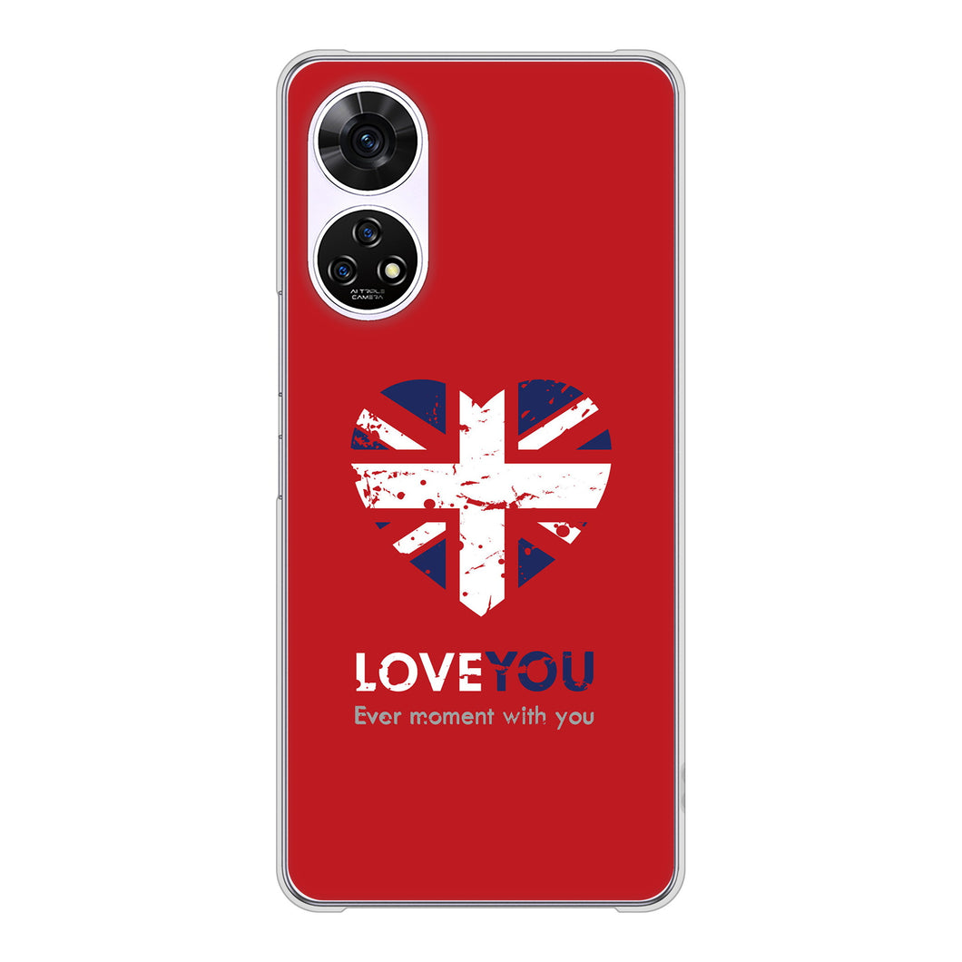 あんしんファミリースマホ A303ZT SoftBank 高画質仕上げ 背面印刷 ハードケースユニオンジャックハート