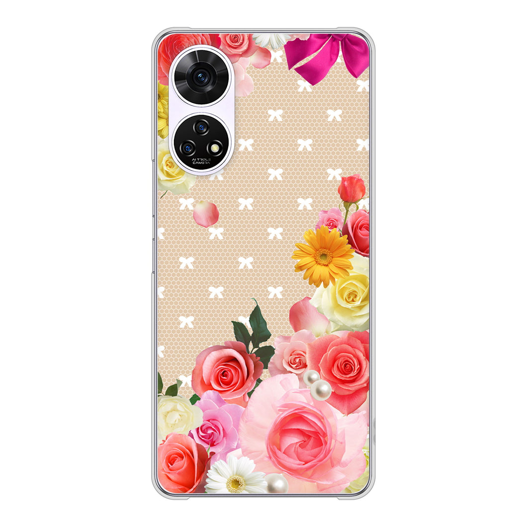 あんしんファミリースマホ A303ZT SoftBank 高画質仕上げ 背面印刷 ハードケースロマンチックなバラ