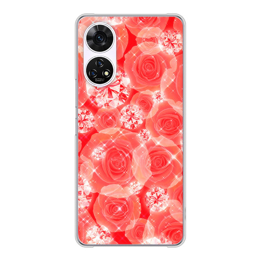 あんしんファミリースマホ A303ZT SoftBank 高画質仕上げ 背面印刷 ハードケース 【VA816 ダイヤモンドとバラ】