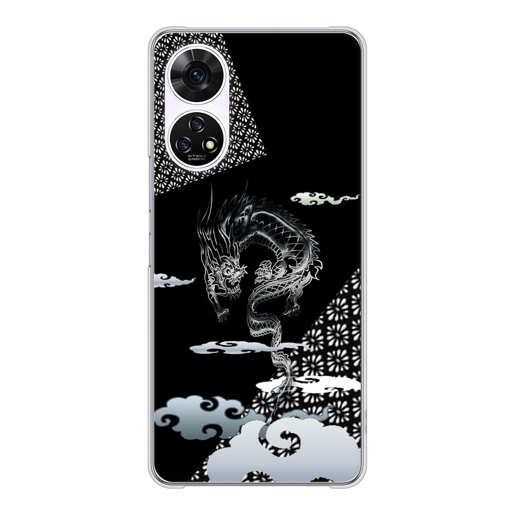 あんしんファミリースマホ A303ZT SoftBank 高画質仕上げ 背面印刷 ハードケース雲竜