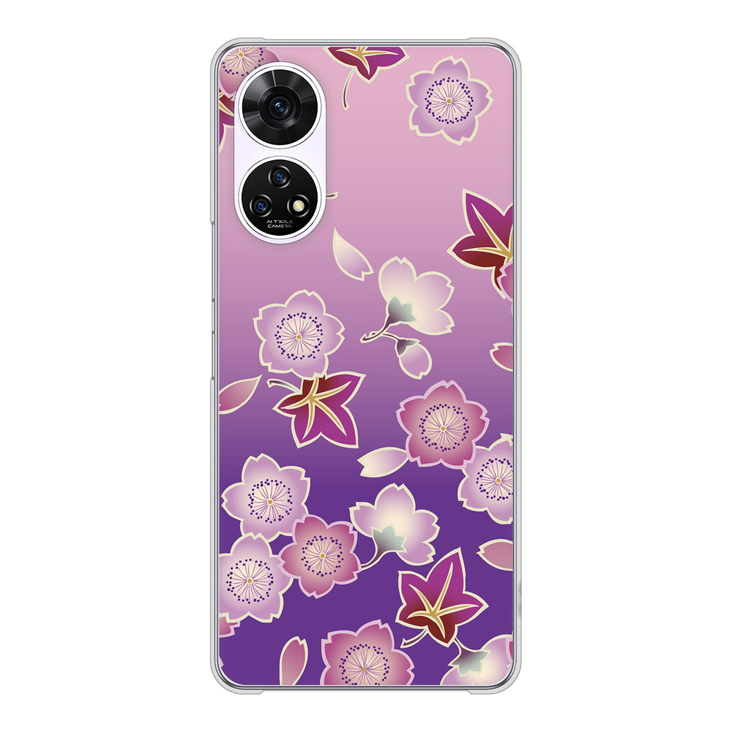 あんしんファミリースマホ A303ZT SoftBank 高画質仕上げ 背面印刷 ハードケース和花柄